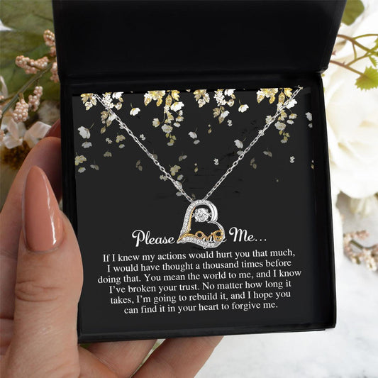 Apology Gift for Girlfriend, Wife, Soulmate - Sorry, Broken Your Trust - Love Dancing Heart Pendant Necklace - Mallard Moon Gift Shop