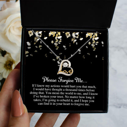 Apology Gift for Girlfriend, Wife, Soulmate - Sorry, Broken Your Trust - Love Dancing Heart Pendant Necklace - Mallard Moon Gift Shop