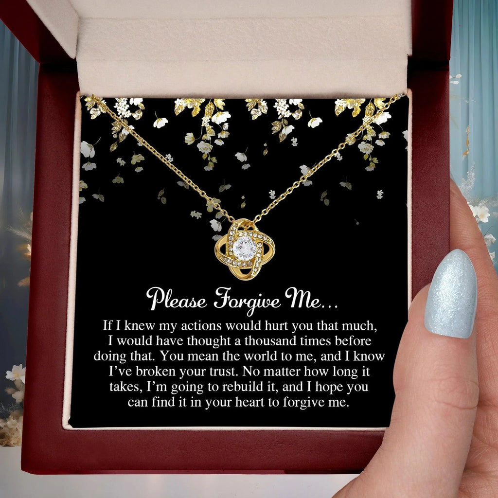 Apology Gift for Girlfriend, Wife, Soulmate - Sorry, Broken Your Trust - Love Knot Pendant Necklace