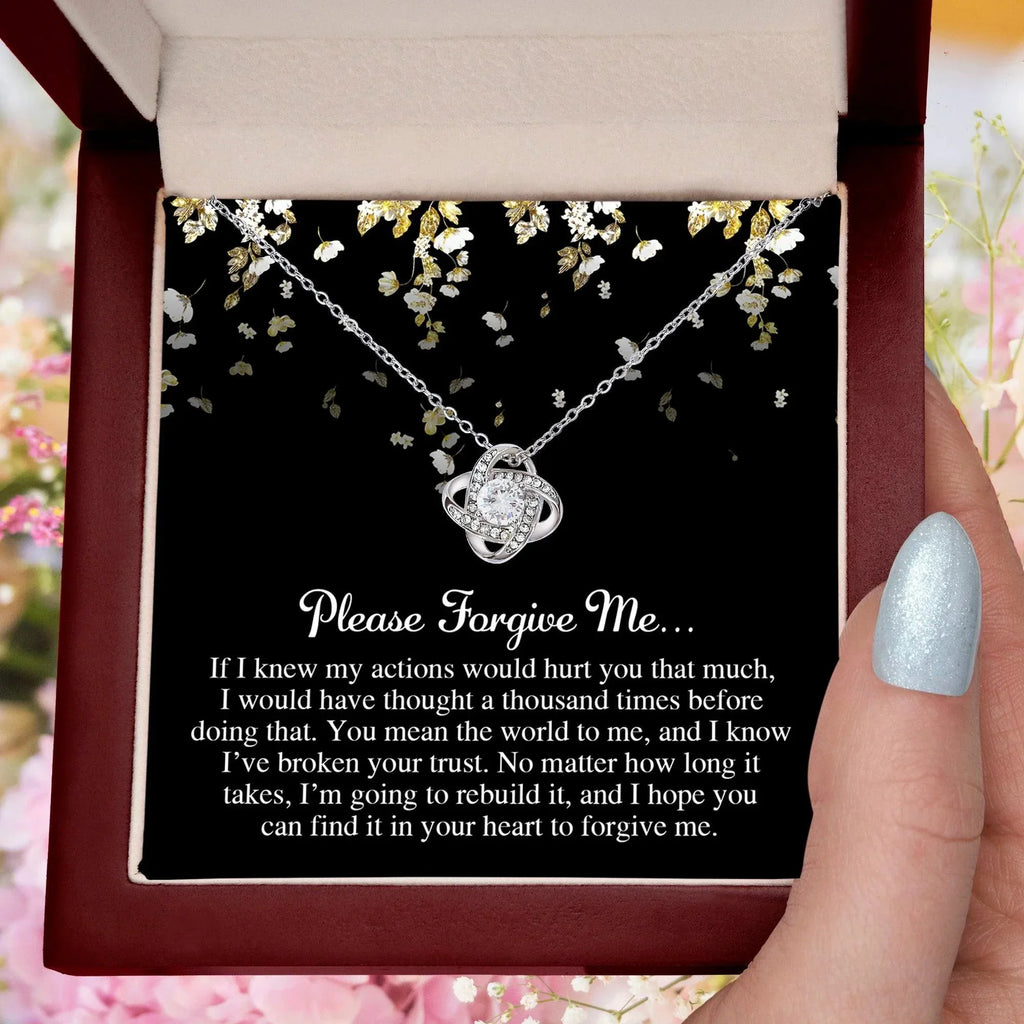Apology Gift for Girlfriend, Wife, Soulmate - Sorry, Broken Your Trust - Love Knot Pendant Necklace