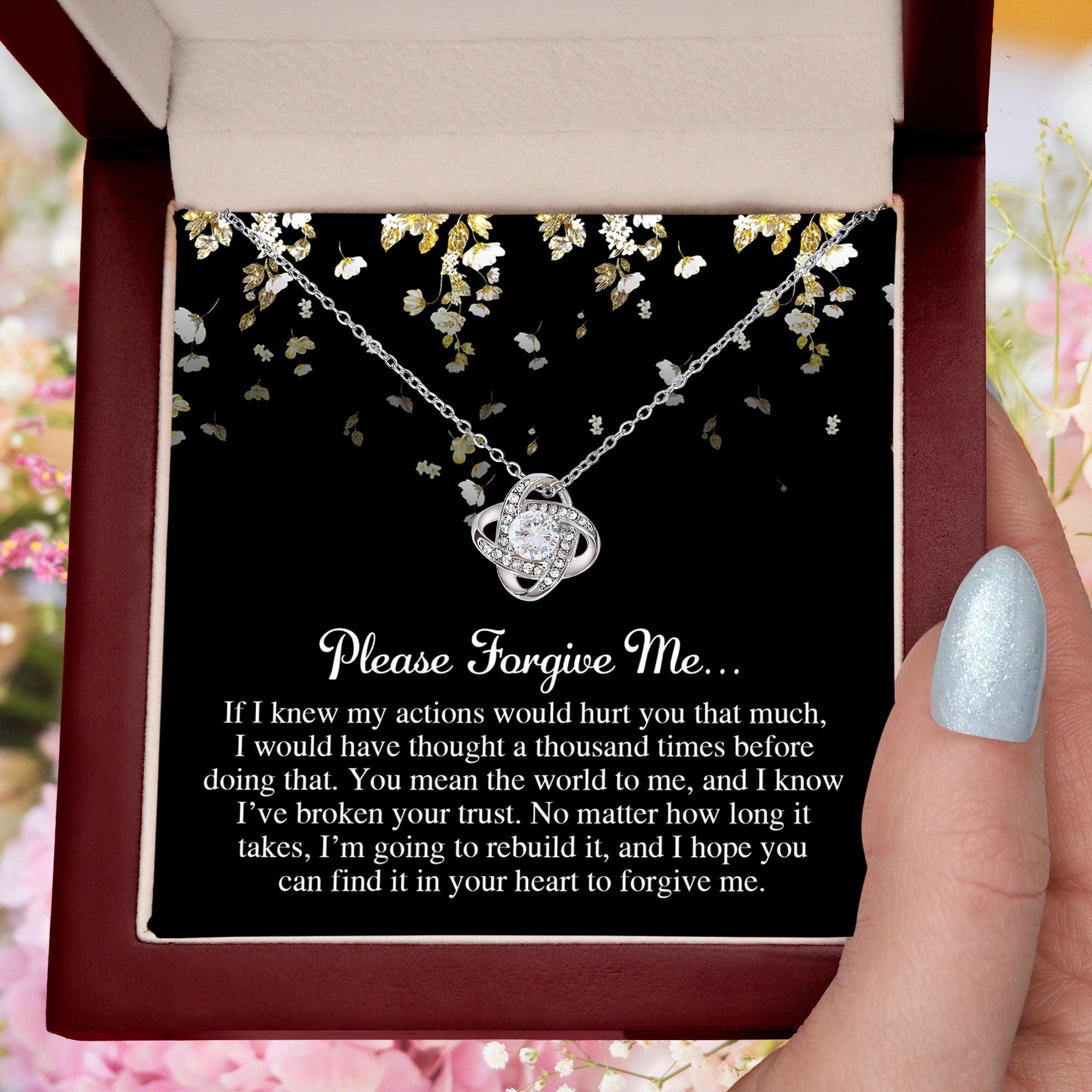 Apology Gift for Girlfriend, Wife, Soulmate - Sorry, Broken Your Trust - Love Knot Pendant Necklace - Mallard Moon Gift Shop