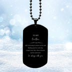 Brother Black Dog Tag Necklace Christmas Birthday Gifts Life is learning to dance in the rain