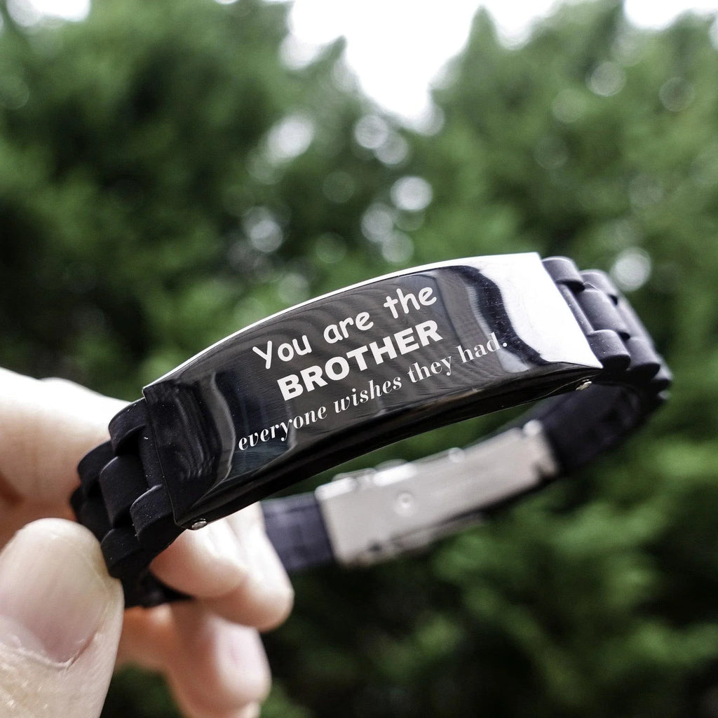 Brother Black Glidelock Clasp Bracelet, Everyone wishes they had, Inspirational Birthday Christmas Unique Gifts For Brother