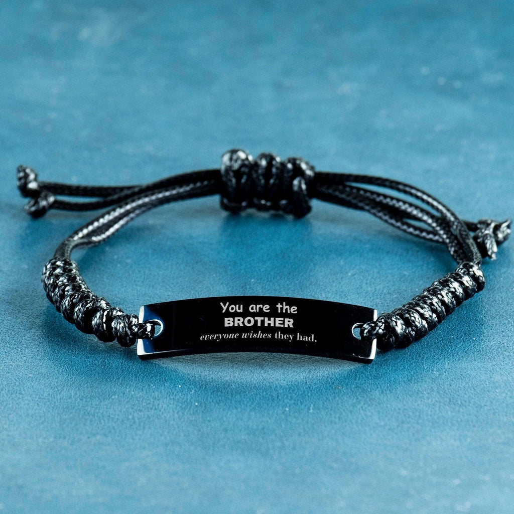 Brother Black Rope Bracelet, You are the brother everyone wishes they had, Inspirational Birthday Christmas Unique Gifts