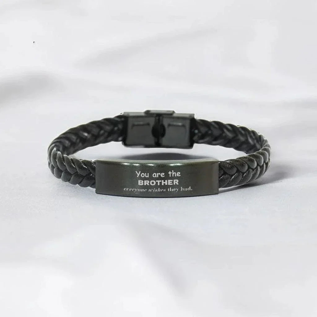 Brother Braided Leather Bracelet, Everyone wishes they had, Inspirational Bracelet For Brother, Brother Gifts, Birthday Christmas Unique Gifts For Brother