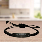 Brother-In-Law Gifts, Remember, you will never lose. You will either WIN or LEARN, Keepsake Black Rope Bracelet Engraved, Birthday Christmas Gifts Ideas
