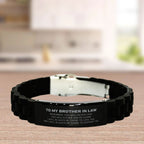 Brother-In-Law Gifts, To My Brother-In-Law Remember, you will never lose. You will either WIN or LEARN, Keepsake Black Glidelock Clasp Bracelet For Brother In Law Engraved, Birthday Christmas Gifts Ideas For Brother In Law X-mas Gifts