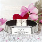 Brother Stainless Steel Bracelet, Motivational Birthday Christmas Graduation Gifts Life is learning to dance in the rain,. I'm always with you