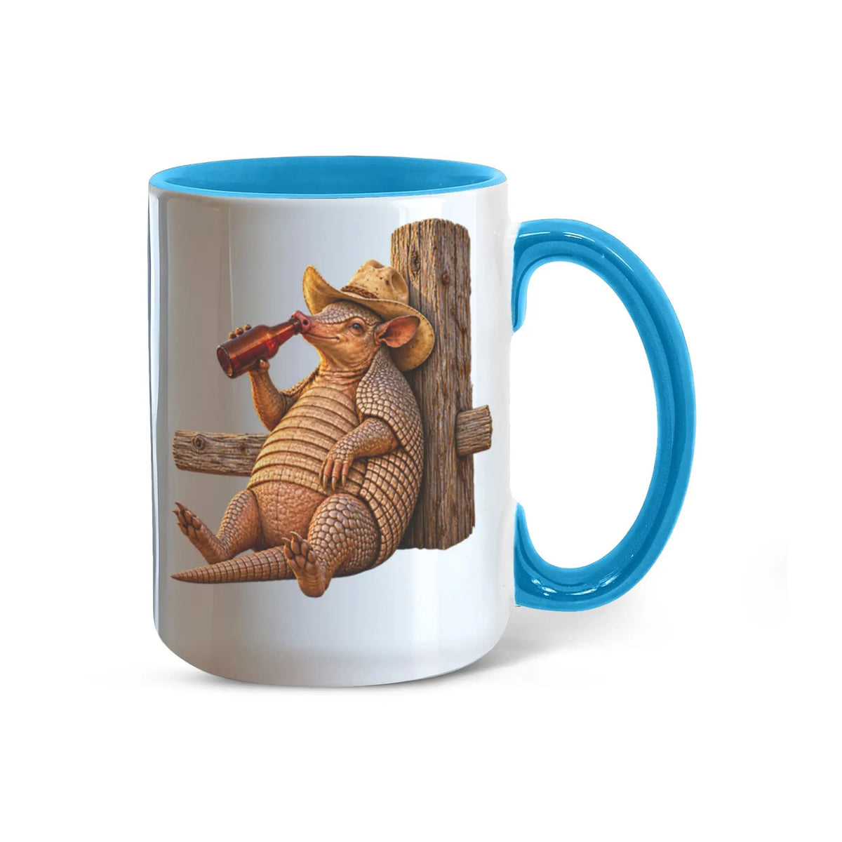 Cowboy Armadillo Accent Mug, Funny Texas Coffee Mug, Western Beer Lover Gift, Armadillo Gift for Him, Rustic Country Mug