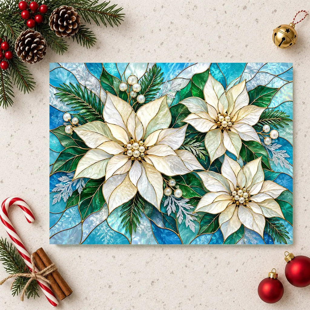 Winter Poinsettia Glass Cutting Board, Holiday Kitchen Decor, Floral Serving Board, Christmas Hostess Gift, Seasonal Home Accent Gift