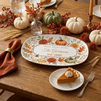 Personalized Thanksgiving Platter, Custom Family Name Serving Platter, Fall Pumpkin Serving Tray, Thanksgiving Hostess Gift