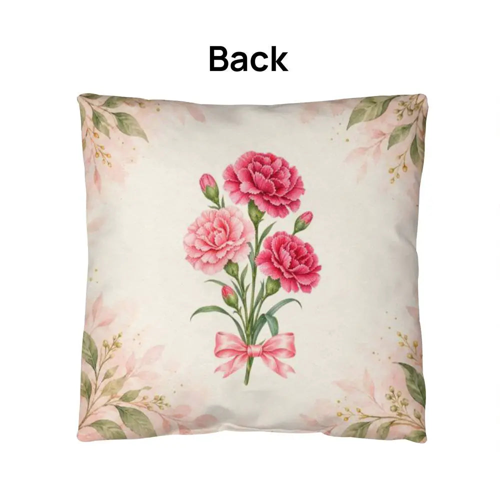 Daughter Personalized Birth Flower Pillow, Custom Name Gift from Mom, Sentimental Daughter Throw Pillow, Birthday Gift for Adult Daughter