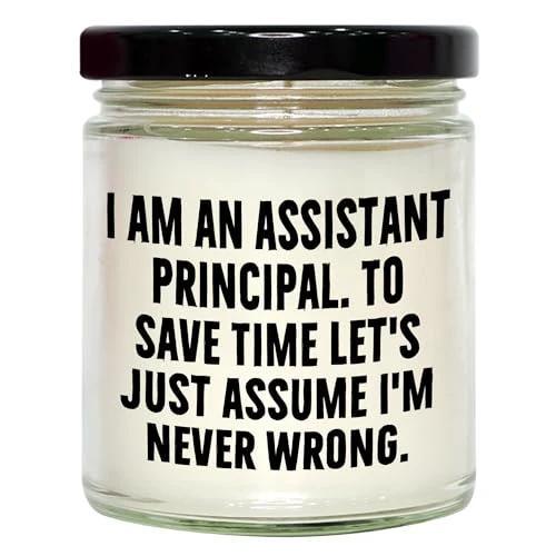 Assistant Principal Humor 9oz Vanilla Soy Candle Gifts from Friends to Assistant Principal Birthday Unique Ideas