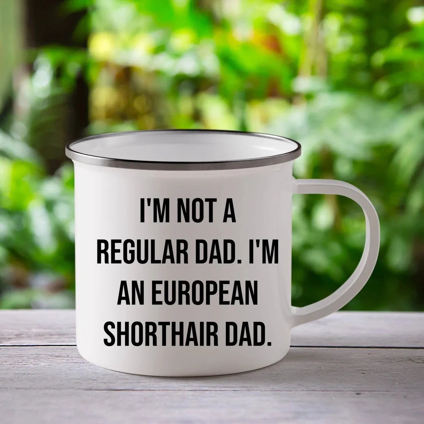European Shorthair Cat Dad Camping Mug Funny Gift from Men to European Shorthair Cat Graduation Unique Gifts