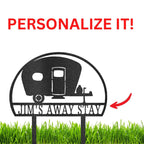 Camper RV Park Personalized Name Address Steel Outdoor Yard Stake Metal Sign