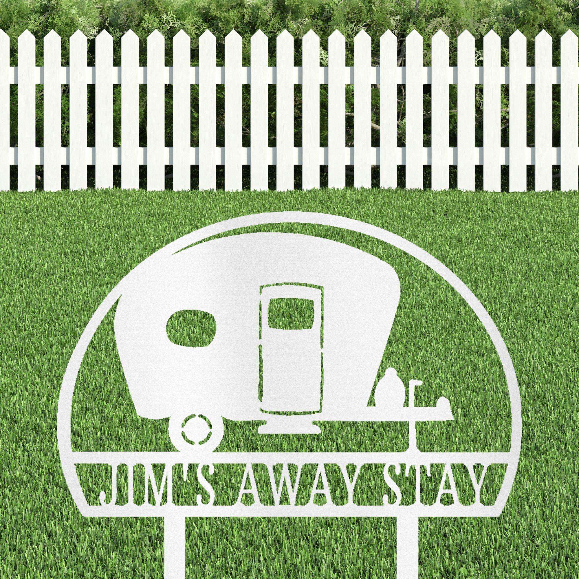 Camper RV Park Personalized Name Address Steel Outdoor Yard Stake Metal Sign - Mallard Moon Gift Shop