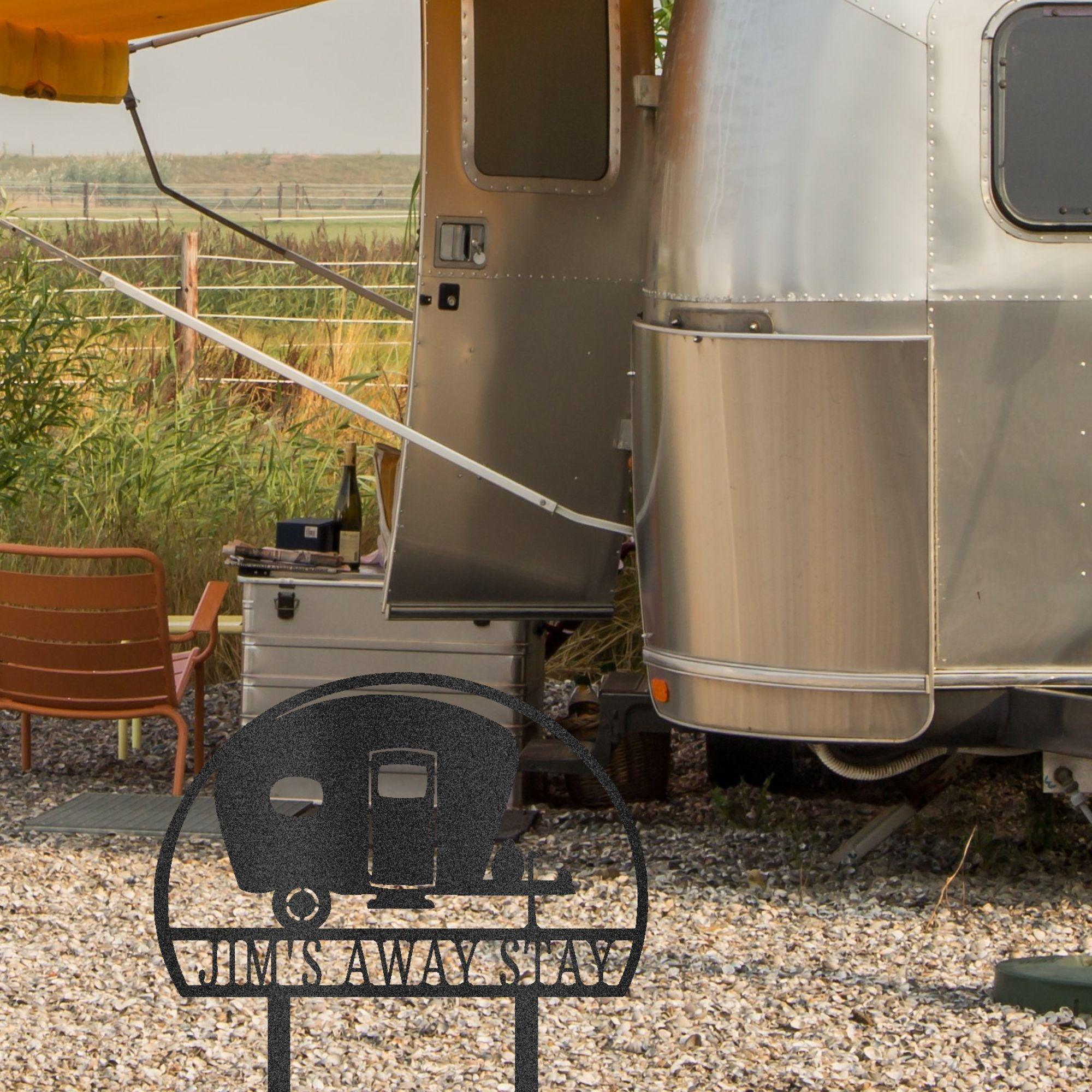 Camper RV Park Personalized Name Address Steel Outdoor Yard Stake Metal Sign - Mallard Moon Gift Shop