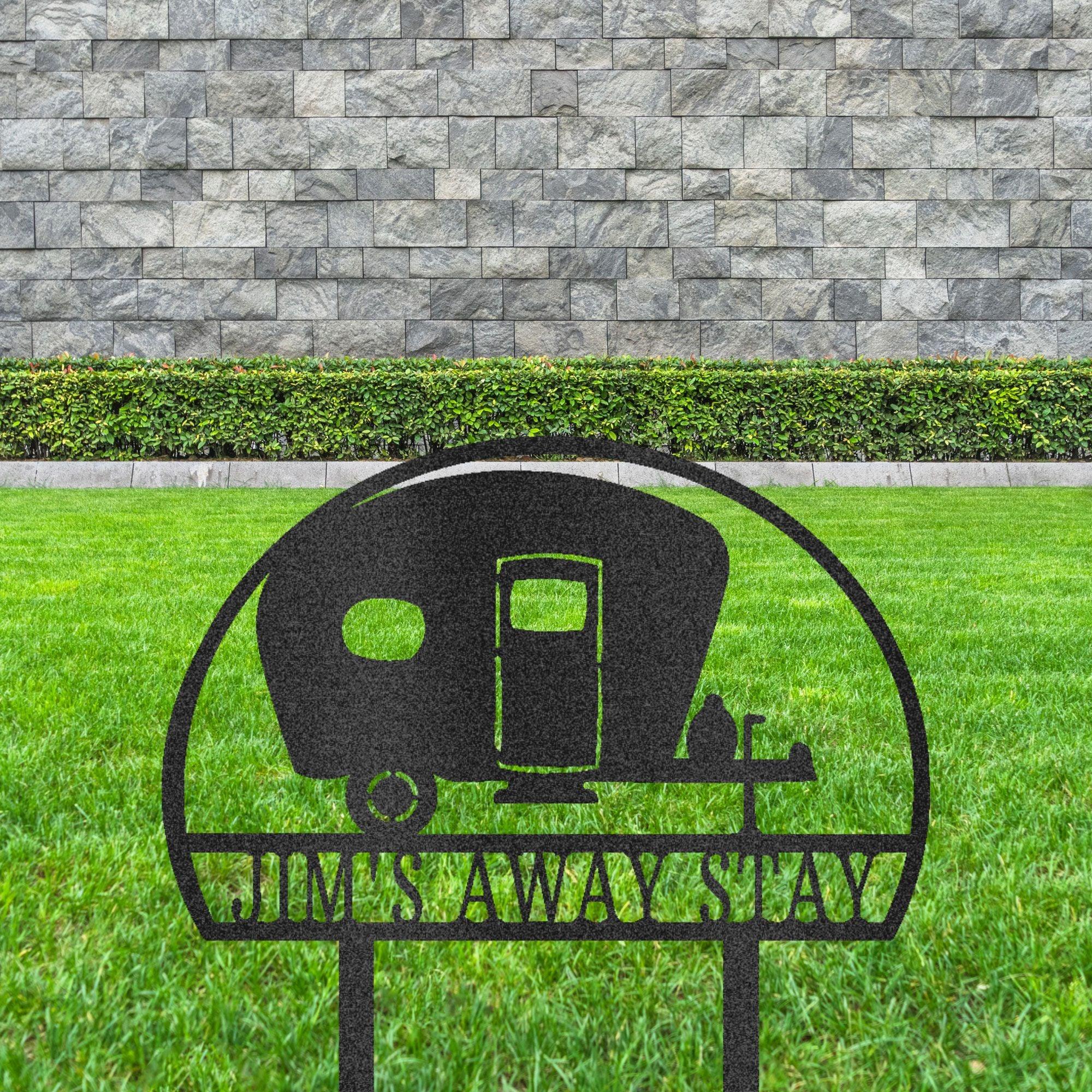 Camper RV Park Personalized Name Address Steel Outdoor Yard Stake Metal Sign - Mallard Moon Gift Shop