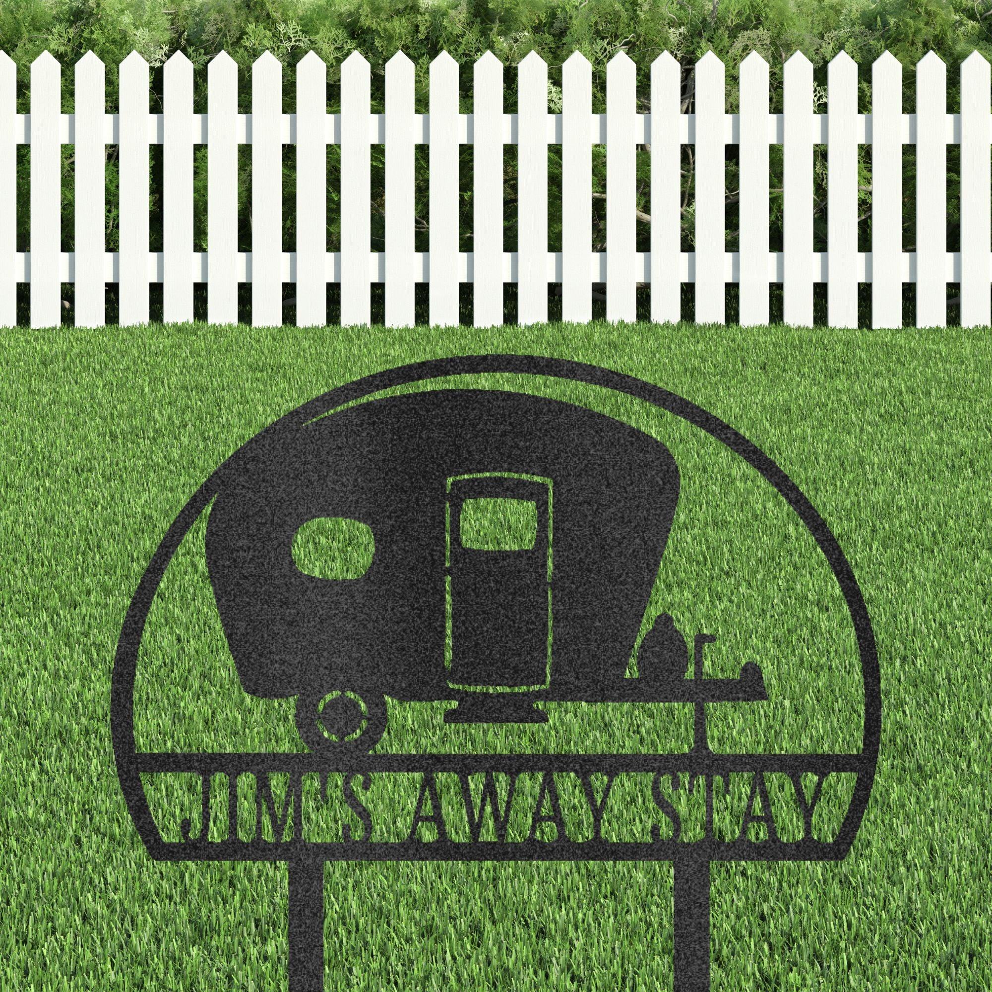 Camper RV Park Personalized Name Address Steel Outdoor Yard Stake Metal Sign - Mallard Moon Gift Shop