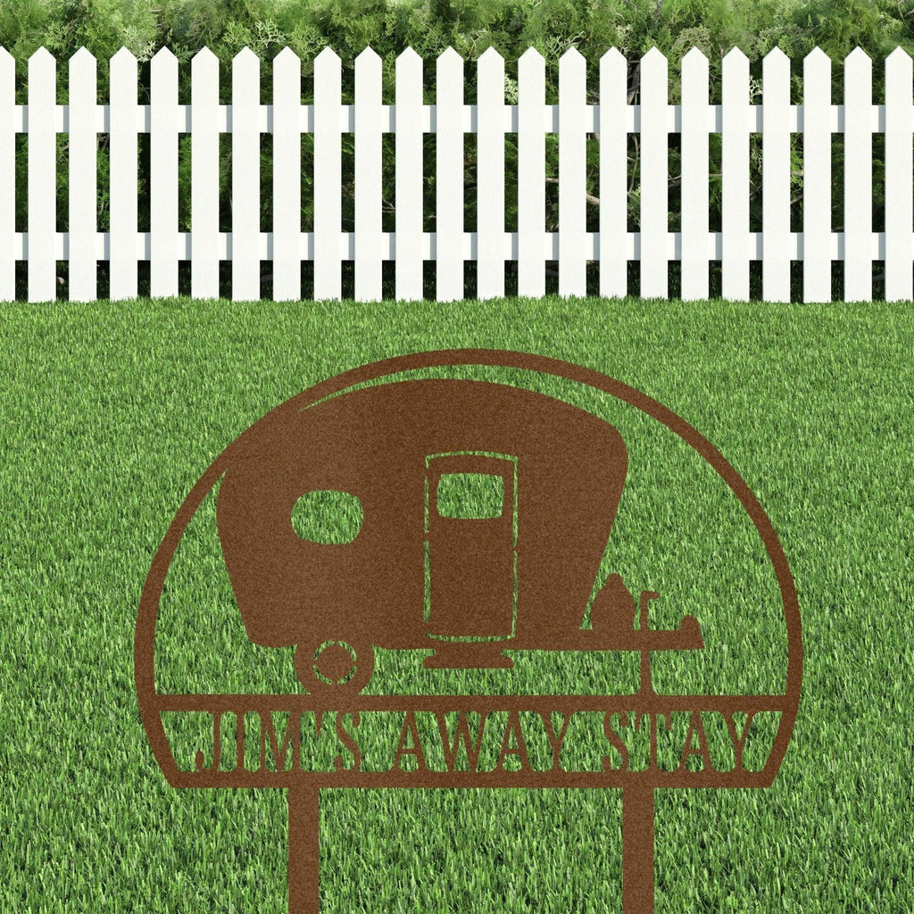Camper RV Park Personalized Name Address Steel Outdoor Yard Stake Metal Sign