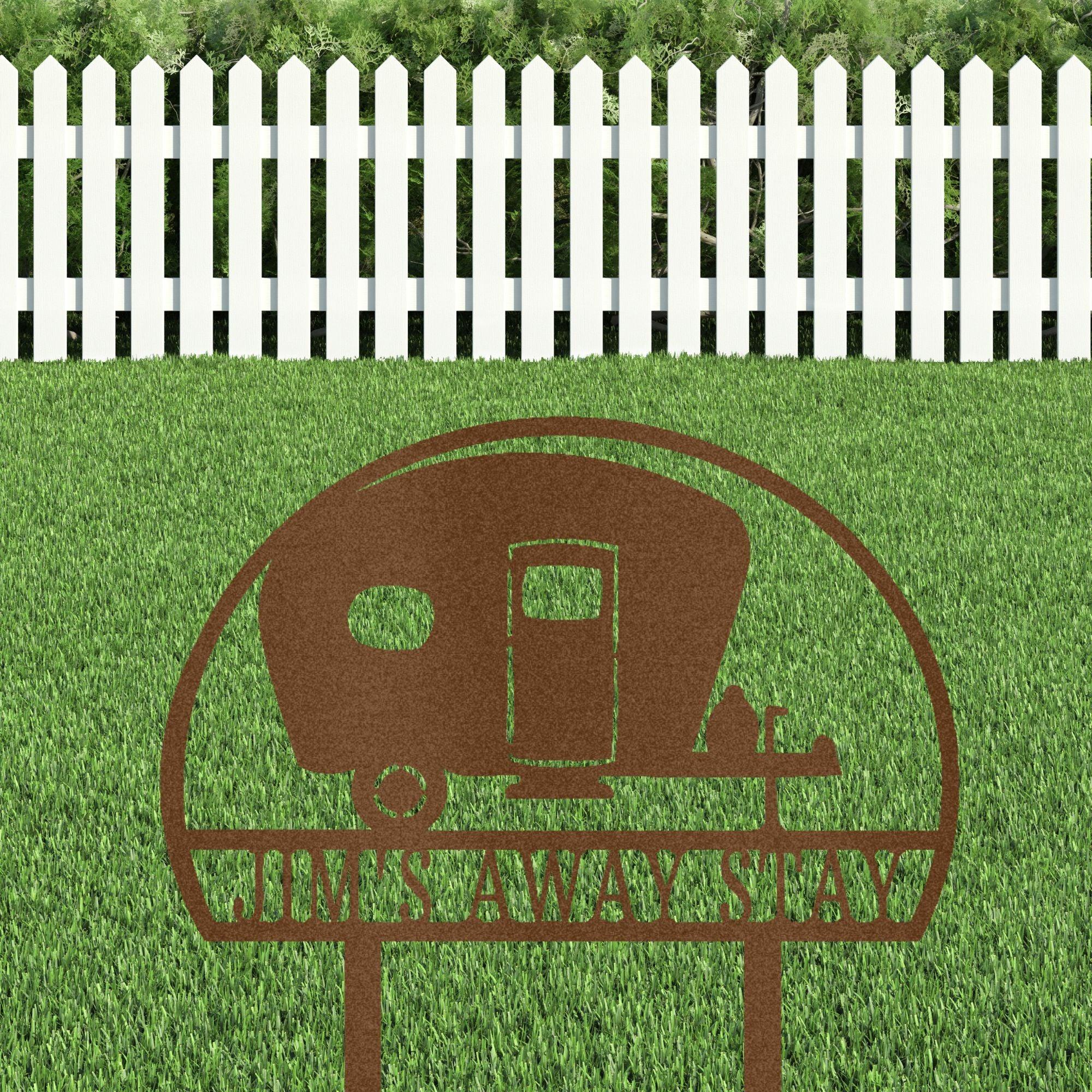 Camper RV Park Personalized Name Address Steel Outdoor Yard Stake Metal Sign - Mallard Moon Gift Shop