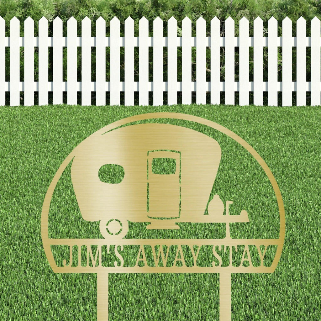 Camper RV Park Personalized Name Address Steel Outdoor Yard Stake Metal Sign