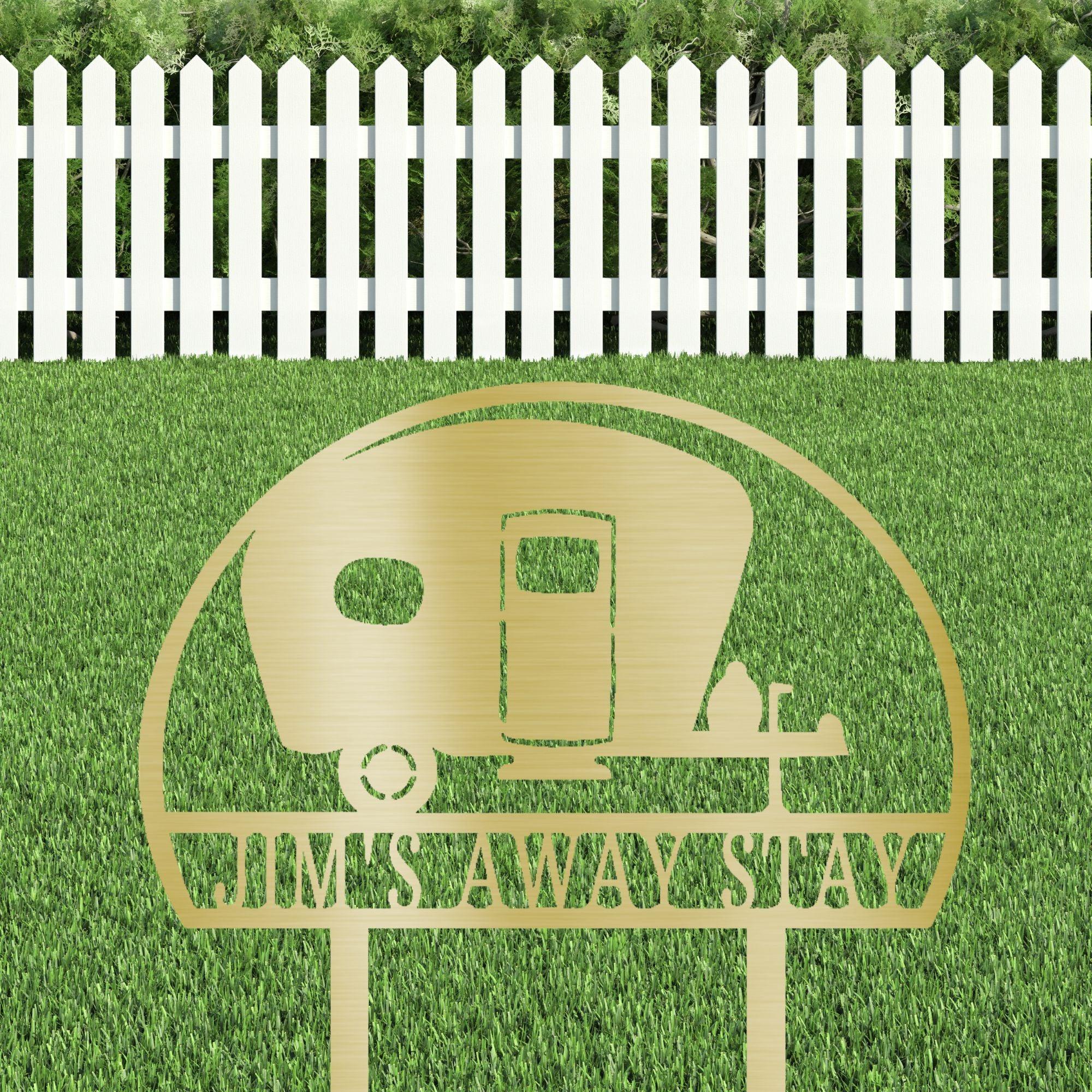 Camper RV Park Personalized Name Address Steel Outdoor Yard Stake Metal Sign - Mallard Moon Gift Shop