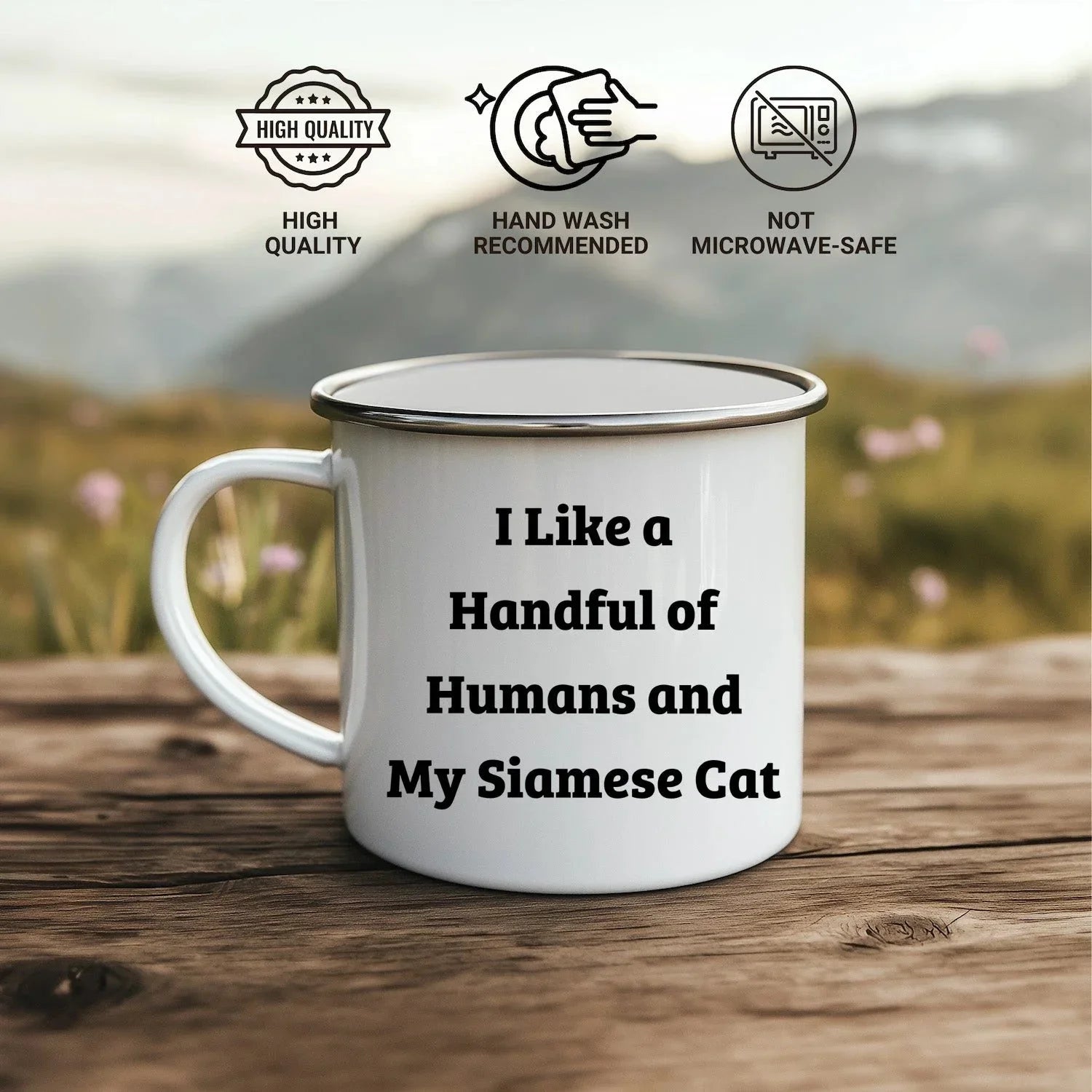 Siamese Cat Lover Camping Mug, Funny Quote Gifts from Friends and Family for Christmas Unique Presents for Siamese Cat Owners