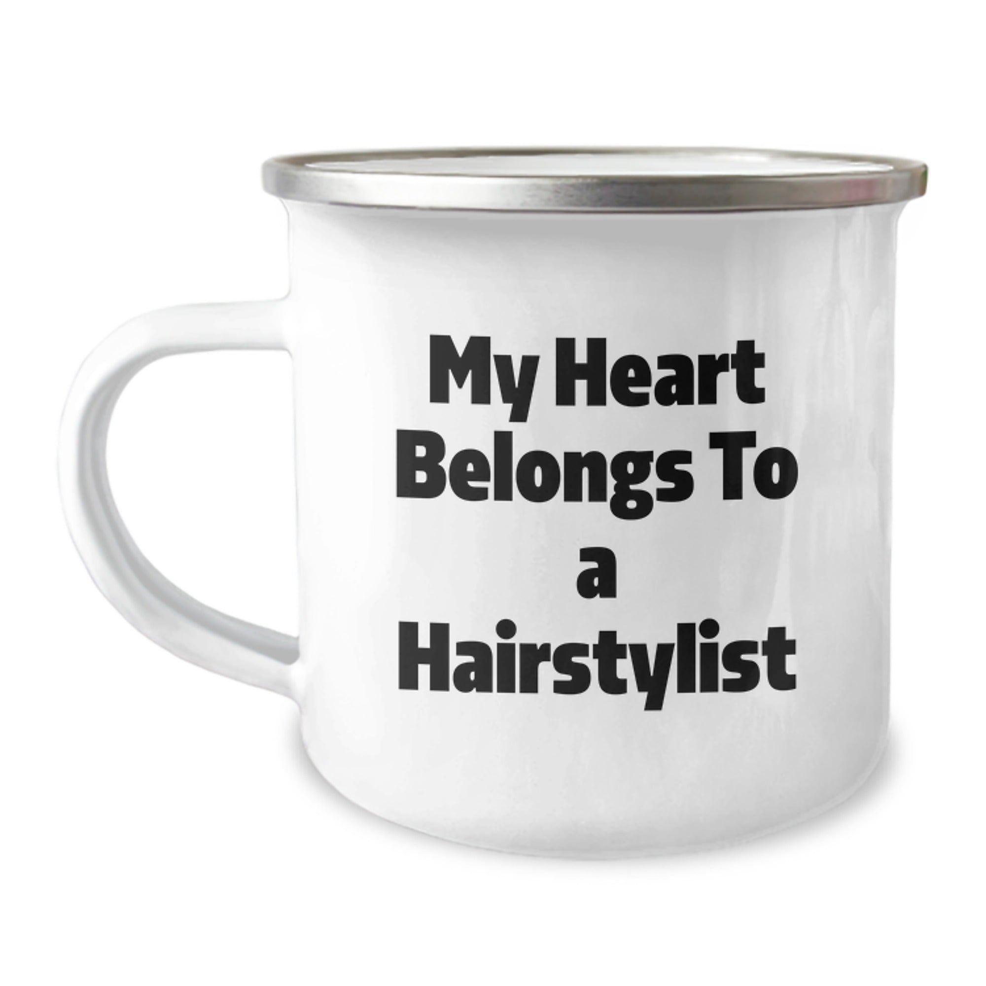 Funny Hairstylist Gifts from Friends for Hairstylist, Camping Mug with Inspirational Quote My Heart Belongs To A Hairstylist, Unique Graduation Unique Gifts - Image 1