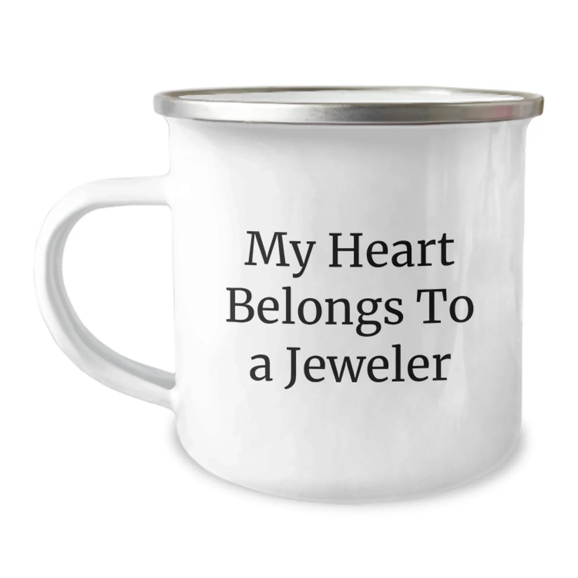 Funny Gifts from Men to Women for Jeweler, Camping Mug with My Heart Belongs To A Jeweler, Unique Christmas Unique Gifts