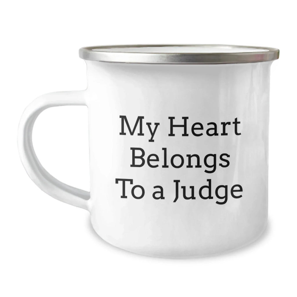 Funny Judge Gifts from Friends, Christmas Unique Judge Mug - 'My Heart Belongs To A Judge', Camping Mug for Men Judge, Women Judge, Judge Coworkers, Judge Family