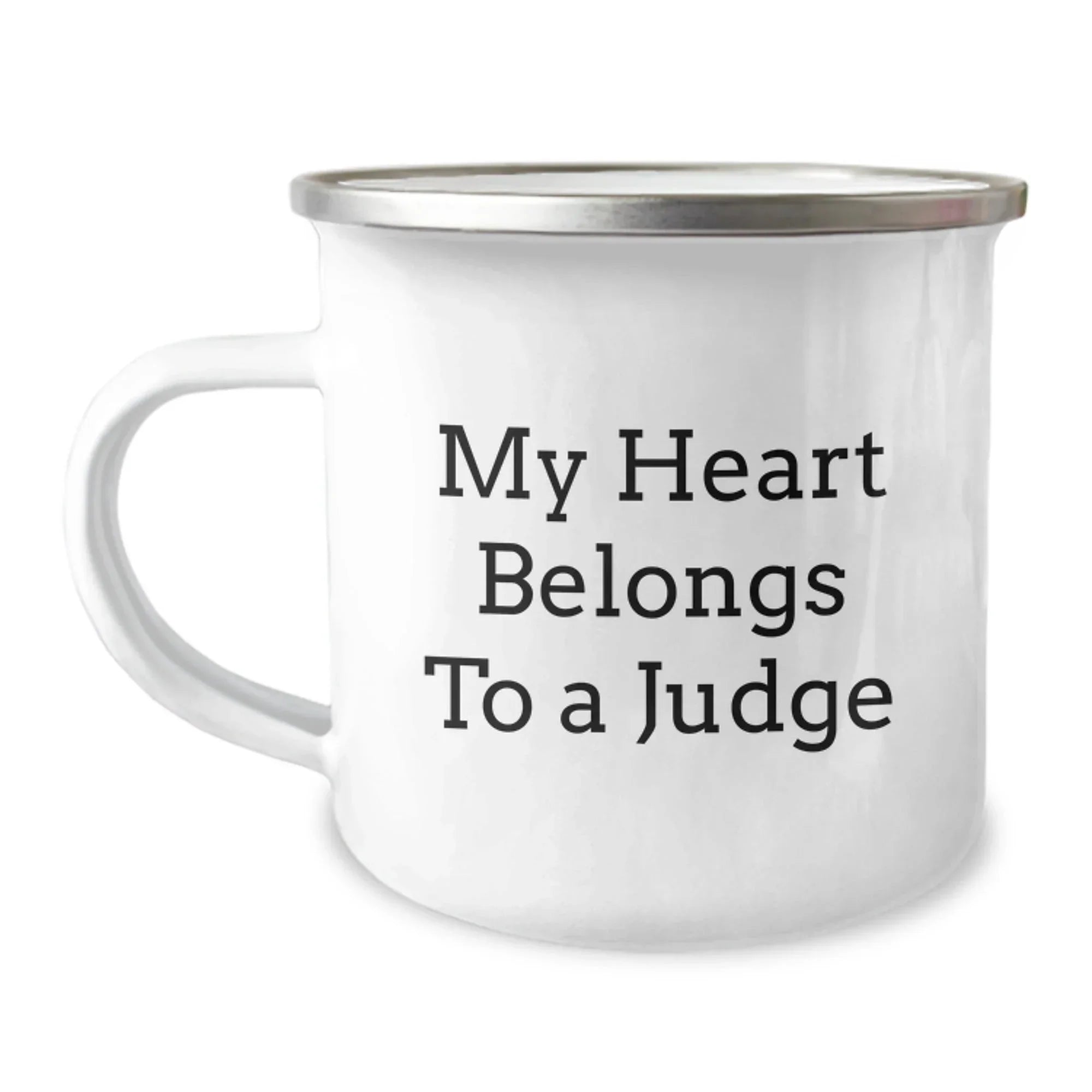 Funny Judge Gifts from Friends, Christmas Unique Judge Mug - 'My Heart Belongs To A Judge', Camping Mug for Men Judge, Women Judge, Judge Coworkers, Judge Family