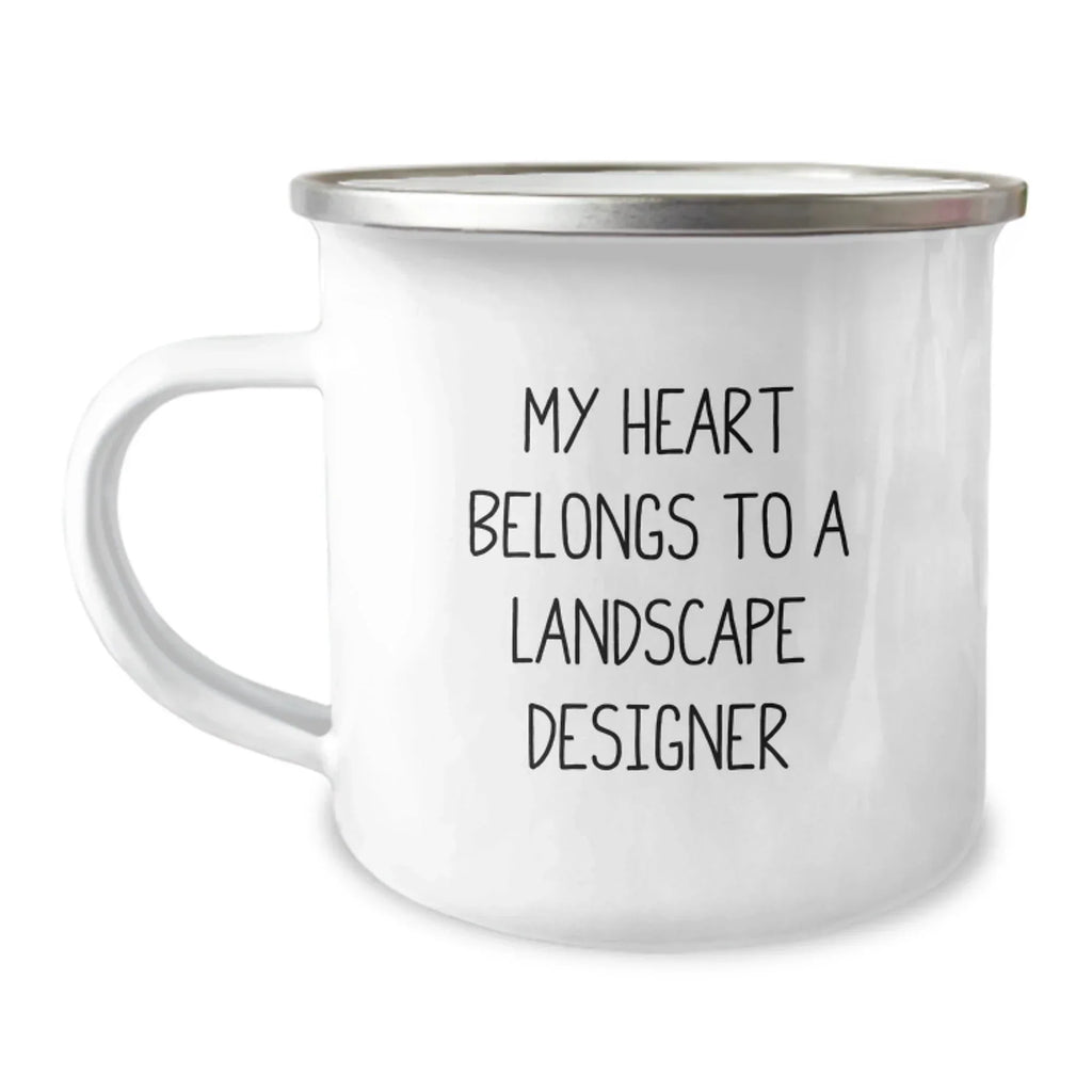 Funny Landscape Designer Gifts from Friends, Christmas Unique Gifts for Landscape Designers, Camping Mug with Quot My Heart Belongs To A Landscape Designer