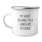 Funny Landscape Designer Gifts from Friends, Christmas Unique Gifts for Landscape Designers, Camping Mug with Quot My Heart Belongs To A Landscape Designer