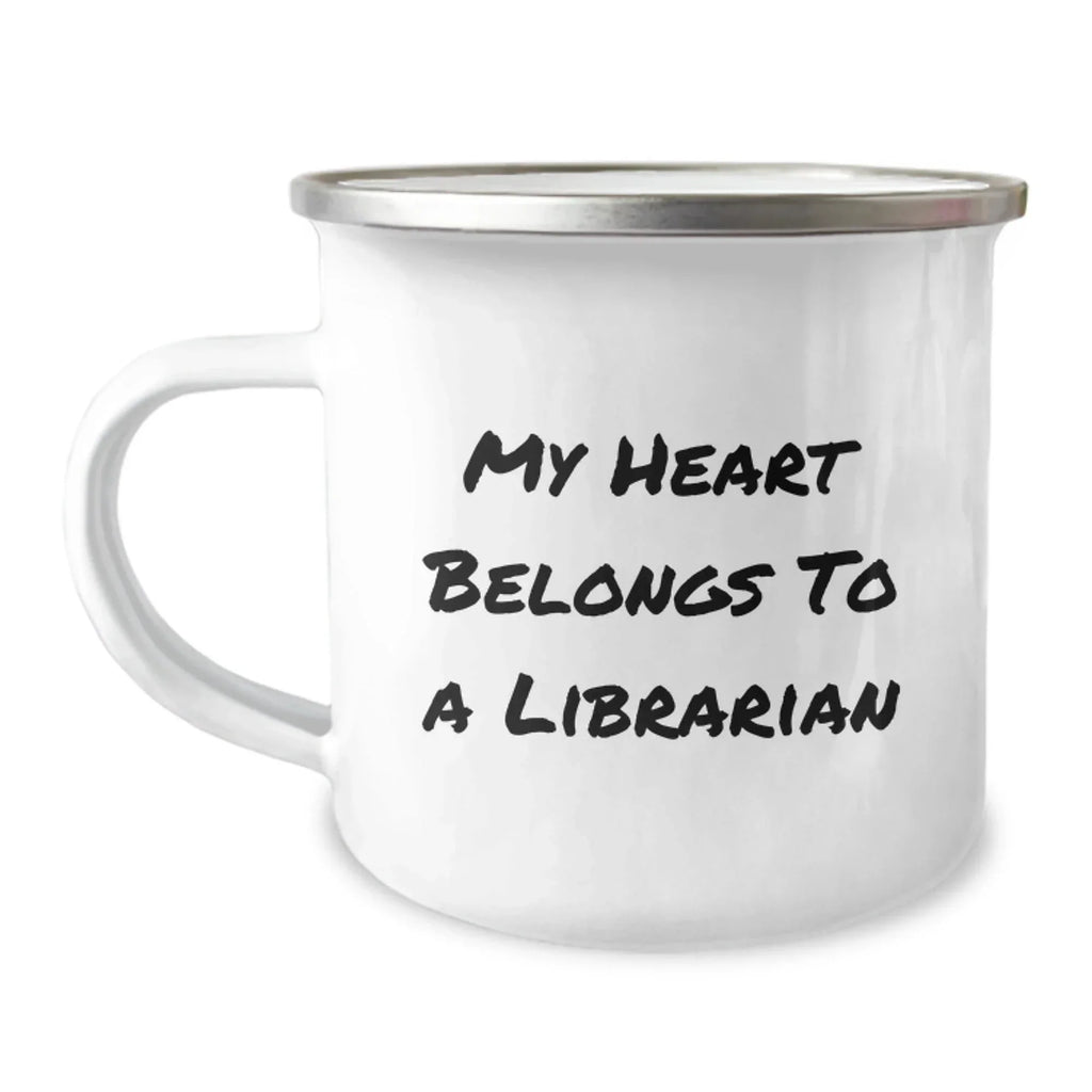 Funny Librarian Gifts for Men - 'My Heart Belongs To A Librarian' Christmas Unique Gifts from Friends for Librarian Lovers