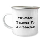 Funny Librarian Gifts for Men - 'My Heart Belongs To A Librarian' Christmas Unique Gifts from Friends for Librarian Lovers