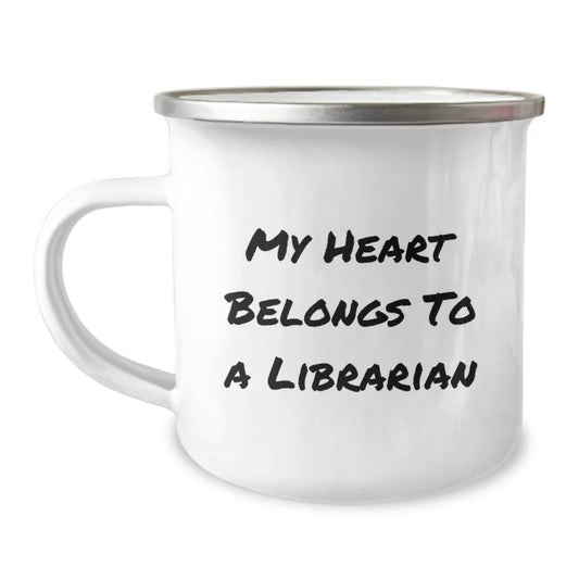 Funny Librarian Gifts for Men - 'My Heart Belongs To A Librarian' Christmas Unique Gifts from Friends for Librarian Lovers - Image 1