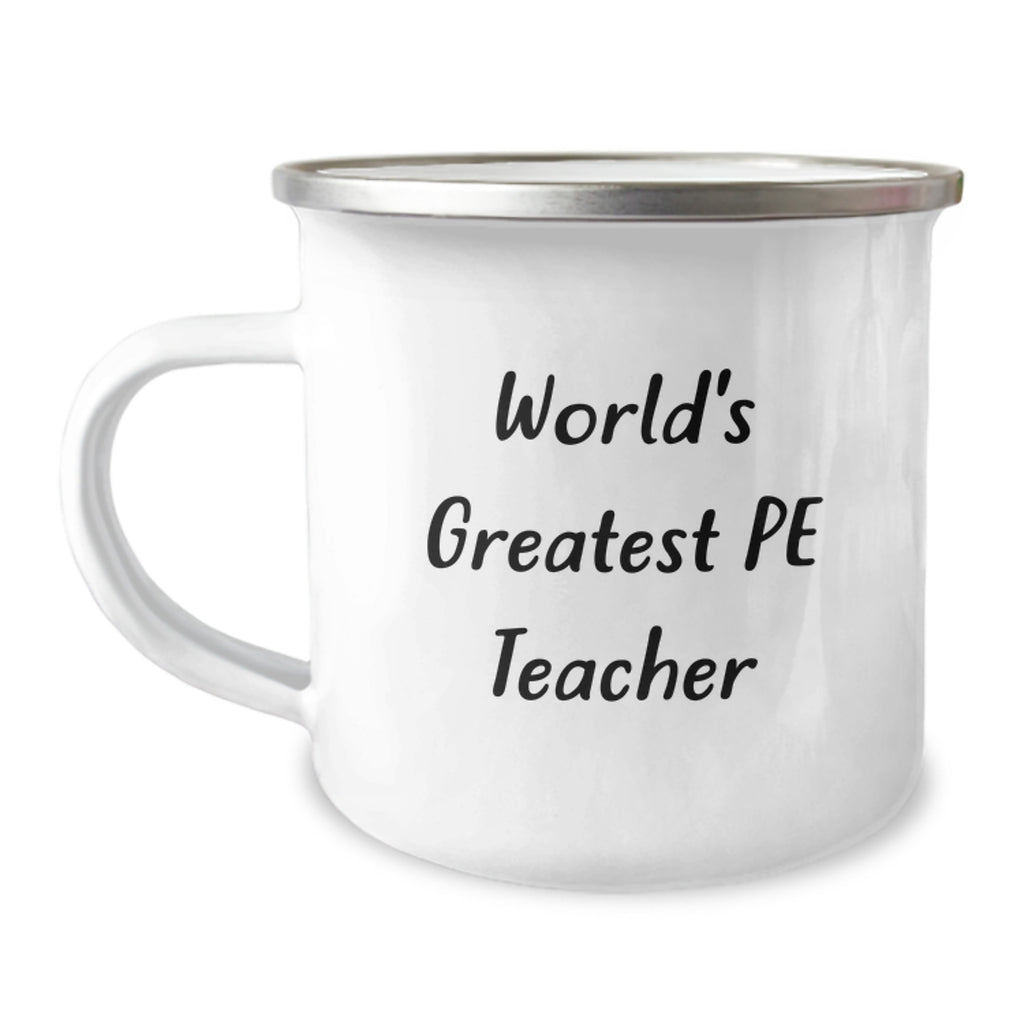 Christmas Gift for Her World's Greatest Pe Teacher Camping Mug Present - Image 1