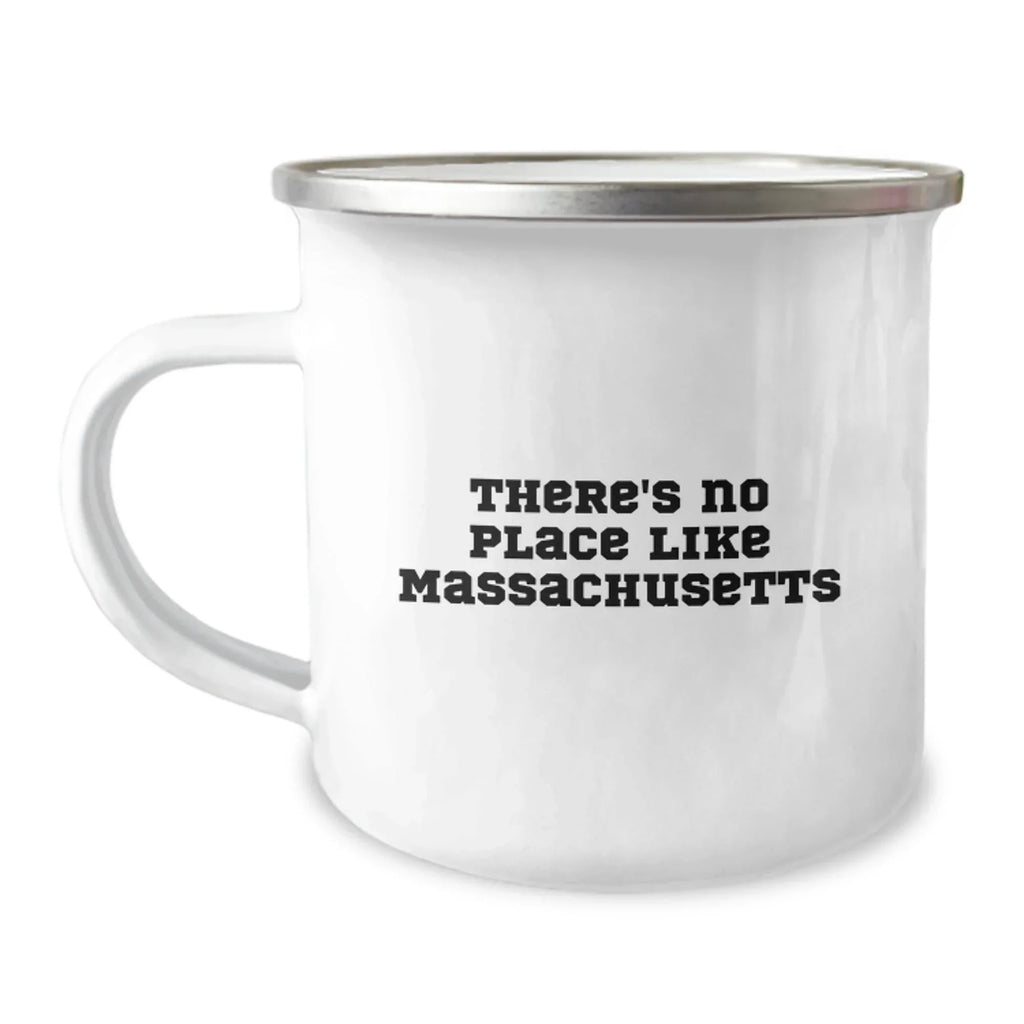 Funny Massachusetts Gifts for Men Camping Mug, 'There's No Place Like Massachusetts' Christmas Unique Gifts from Friends to Family