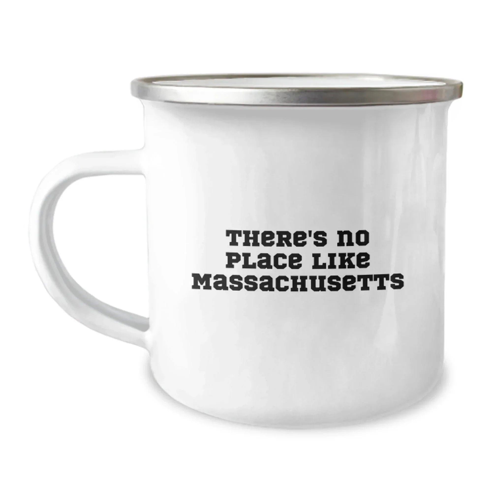 Funny Massachusetts Gifts for Men Camping Mug, 'There's No Place Like Massachusetts' Christmas Unique Gifts from Friends to Family