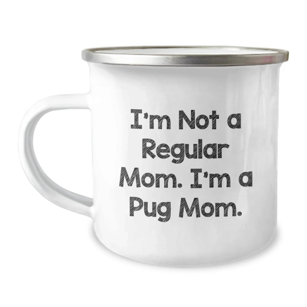 Funny Pug Mom Camping Mug Gift for Pug Dog Lovers, Unique Christmas Memorable Present from Friends to Family