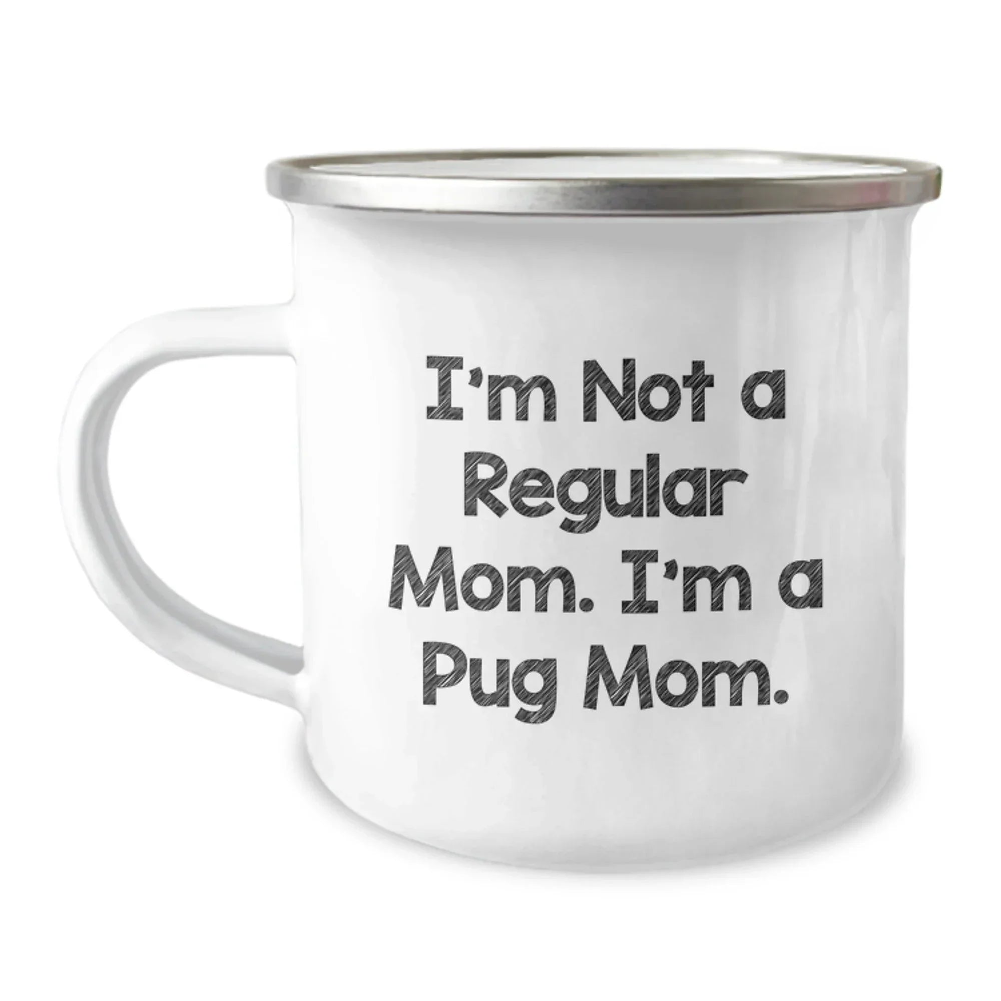 Funny Pug Mom Camping Mug Gift for Pug Dog Lovers, Unique Christmas Memorable Present from Friends to Family