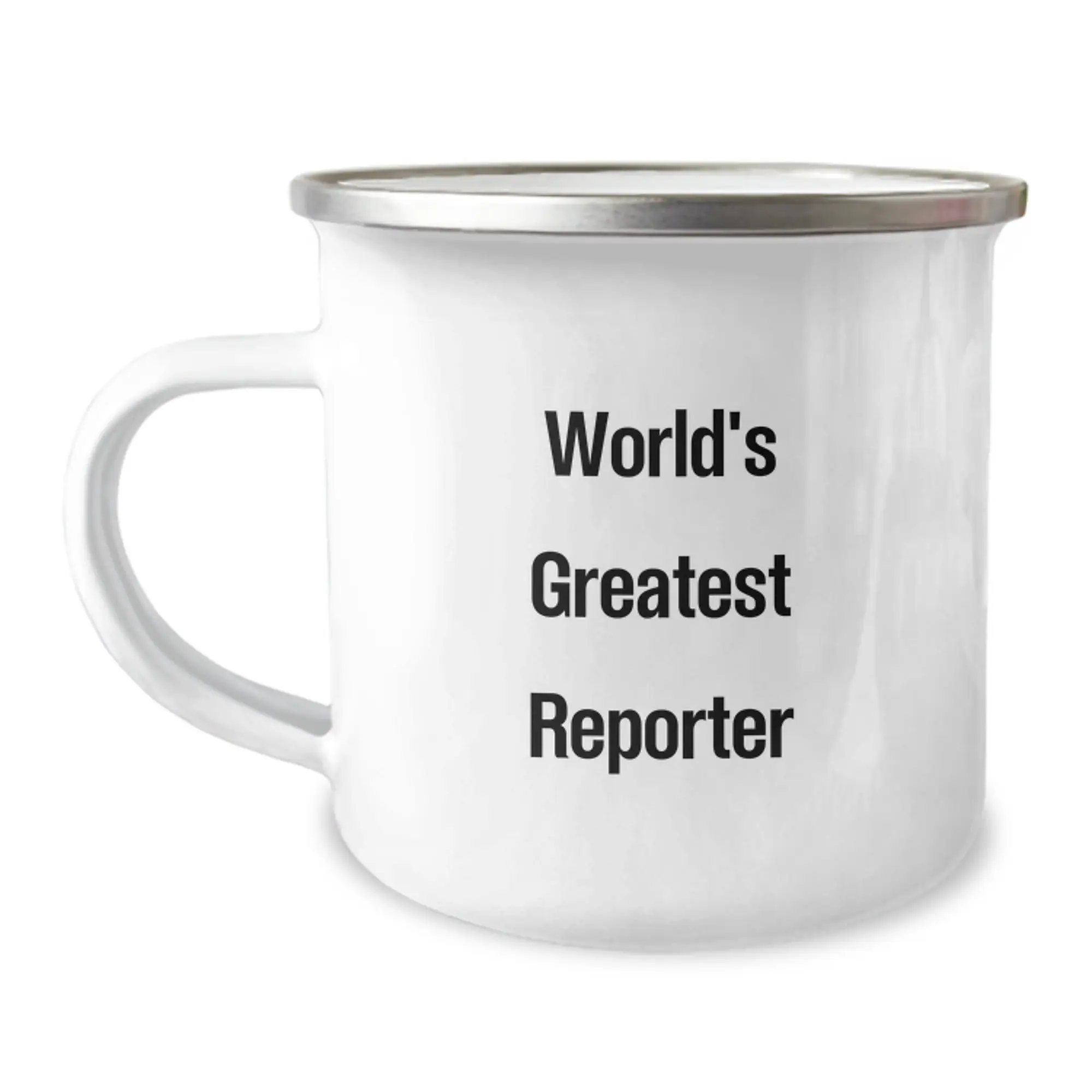 Funny Reporter Gifts for Men, Camping Mug World's Greatest - Unique Birthday Present for Friends, Coworkers, Family - Image 1