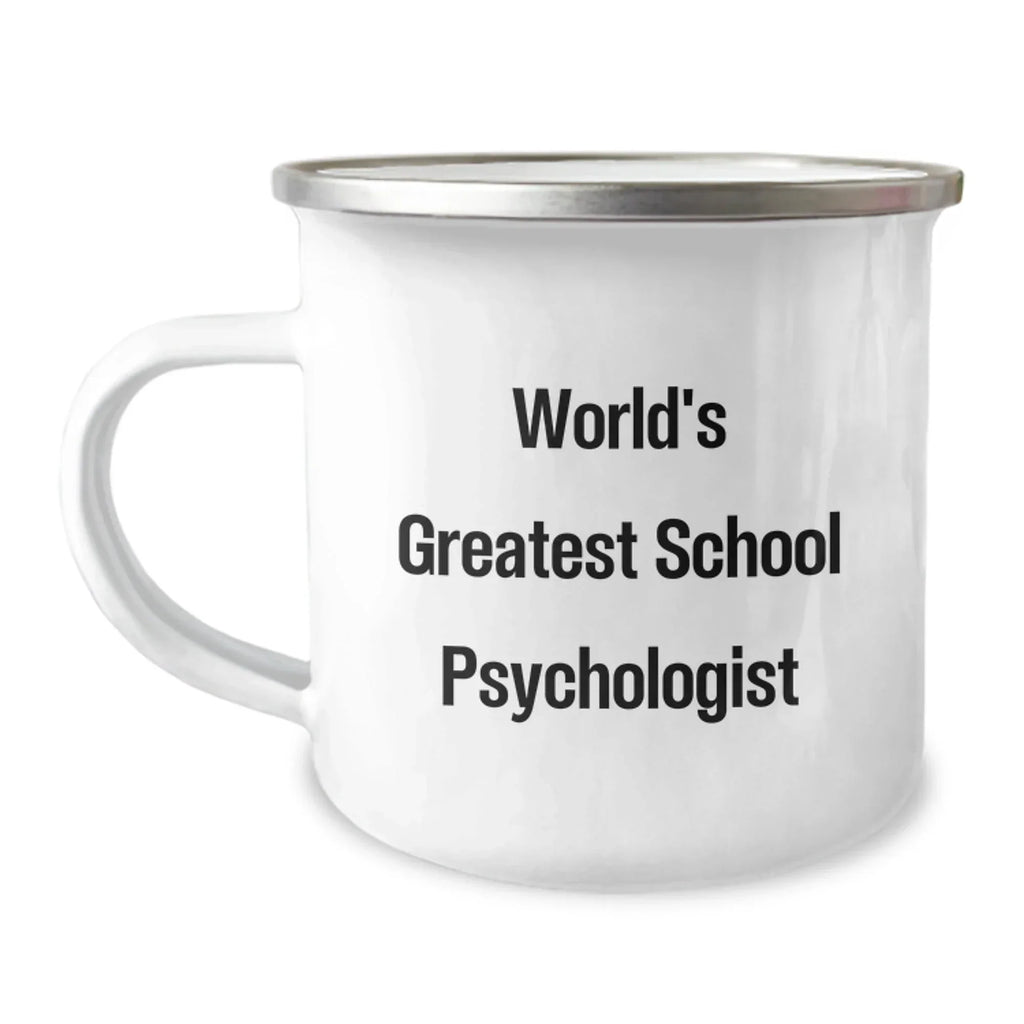 Funny School Psychologist Gifts for Birthday - World's Greatest School Psychologist Camping Mug, Gifts from Friends to Family, 12 oz Stainless Steel - Image 1