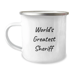 Funny World's Greatest Sheriff Gifts from Dad for Men Friends Family Camping Mug - Image 1
