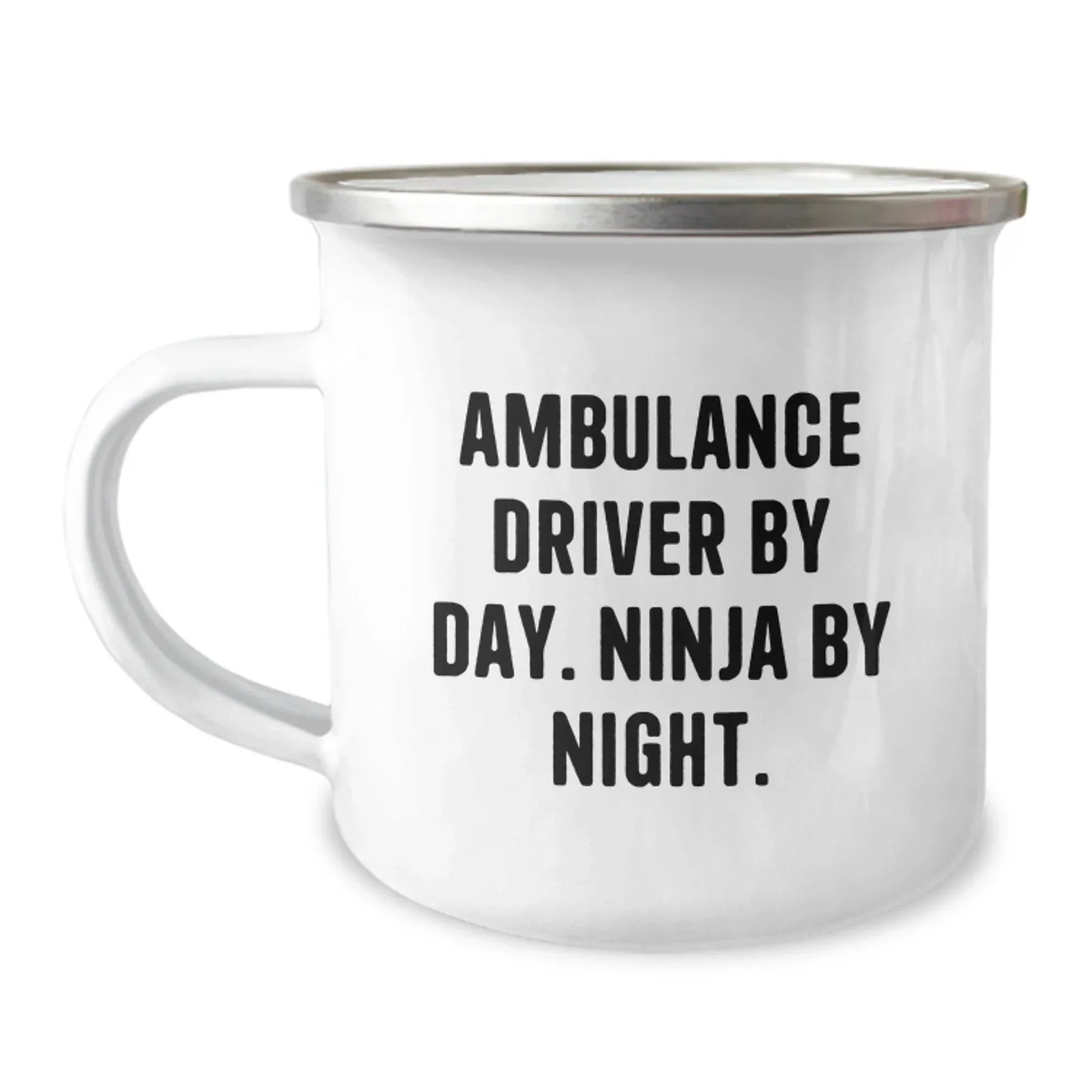 Ambulance Driver Christmas Unique Gifts from Friends - Funny 'Ambulance Driver By Day. Ninja By Night.' Camping Mugs for Ambulance Driver Men