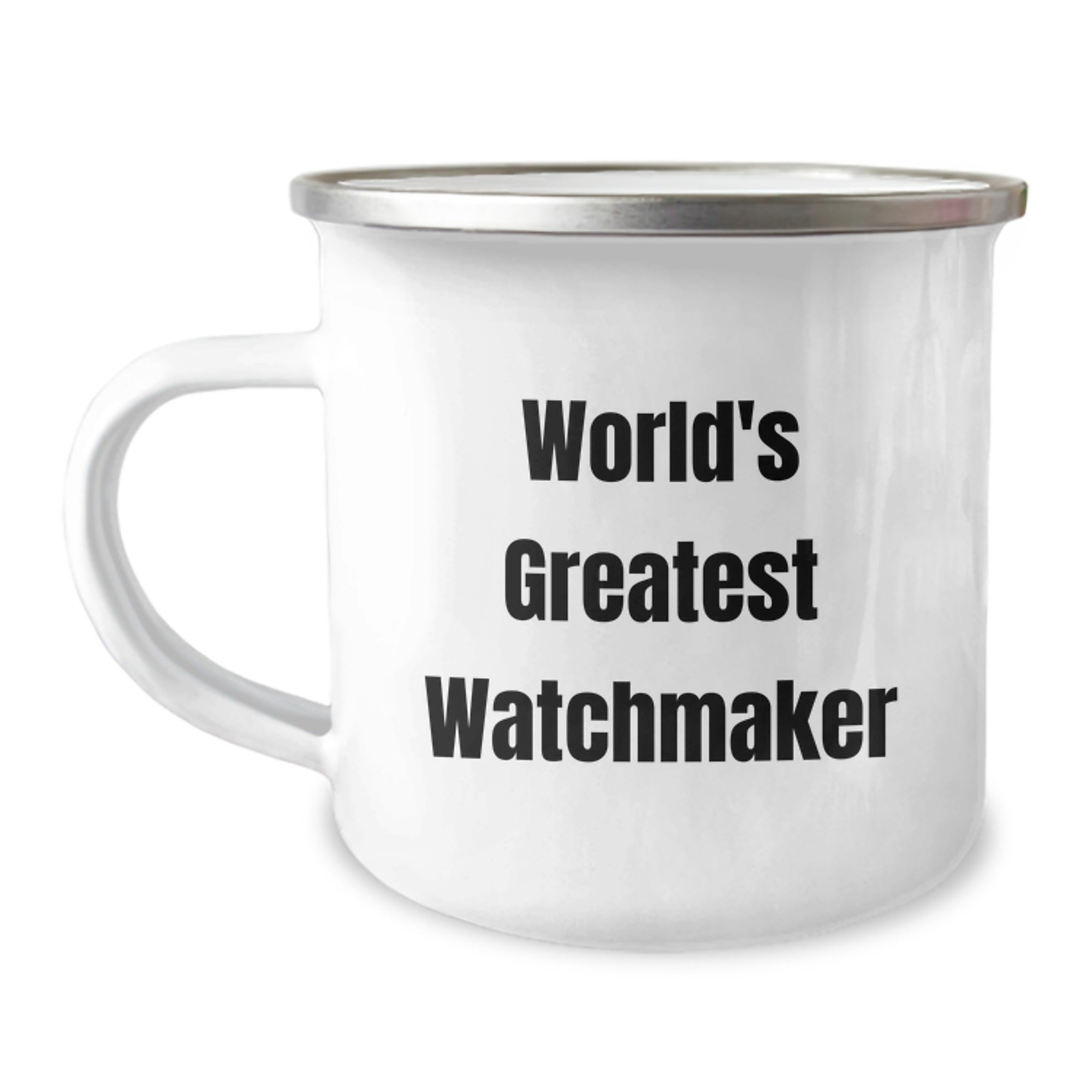 Funny Watchmaker Gifts from Friends for Birthday Unique Gifts - 'World's Greatest Watchmaker' Enamel Camping Mug for Watchmaker Enthusiasts - Image 1