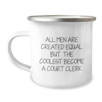 Quirky Court Clerk Novelty Camping Mug for Friends Birthday Fun Gift - Image 1