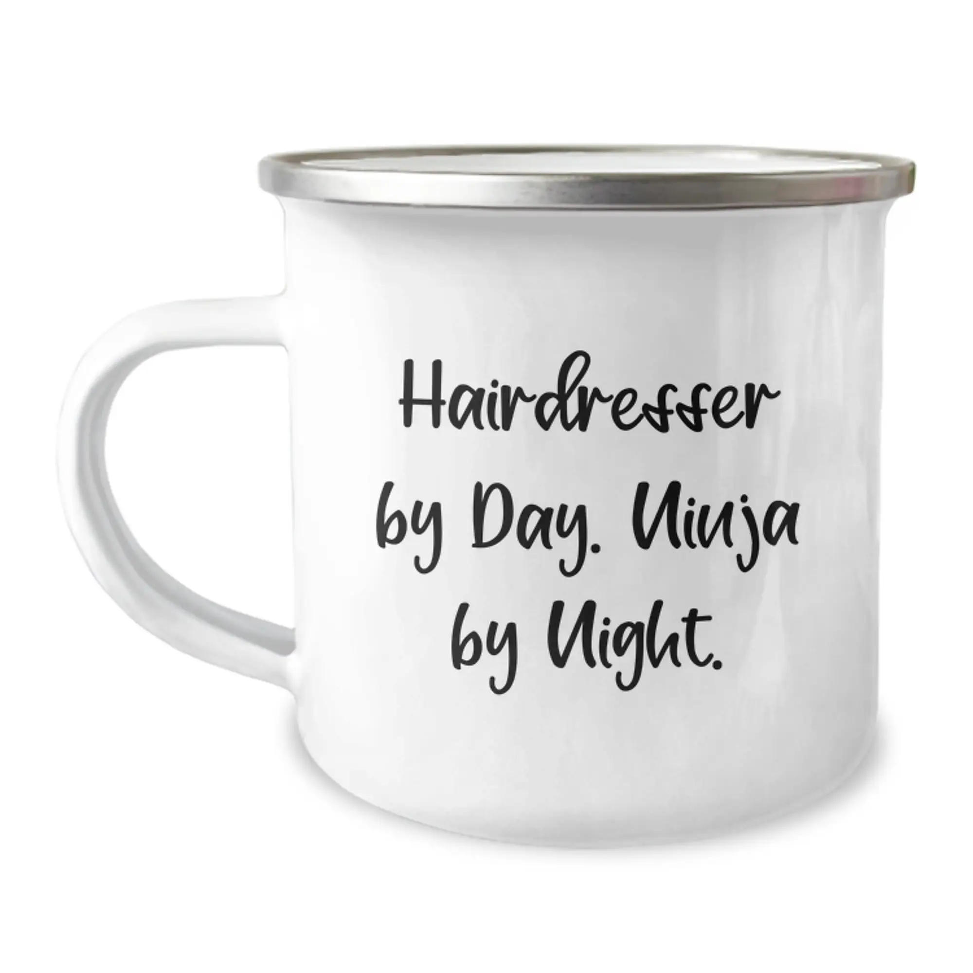 Funny Hairdresser Gifts from Friends for Hairdresser By Day Ninja By Night Camping Mug, Unique Graduation Unique Gifts - Image 1