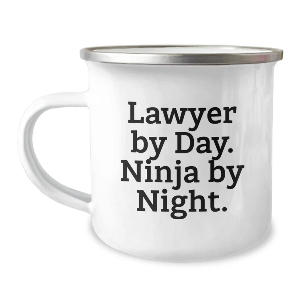 Funny Lawyer Gifts from Friends for Men, Camping Mug Lawyer By Day. Ninja By Night. Graduation Unique Gifts - Image 1